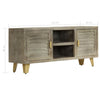 TV Cabinet Solid Wood Grey with Brass 110x30x48 Z3P3