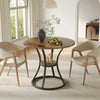 80cm Round Dining Table, Wooden Circle Kitchen Table with Frame for Dining Room