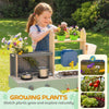 Mud Kitchen with Stove, Faucet, Storage Shelves, Flower Pots, Accessories, Blue