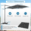 Large Offset Hanging Umbrella w/ 360° Rotation