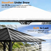 2.5x2.5m Hardtop Gazebo Galvanized Steel Roof w/ Detachable Curtains for Deck