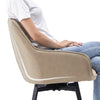 2x Beige Swivel Dining Chairs Faux Leather Padded Seat Dining Room Chair Modern