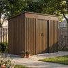 4x8FT Garden Shed Metal Pent Roof Outdoor Storage House With Free Foundation Kit