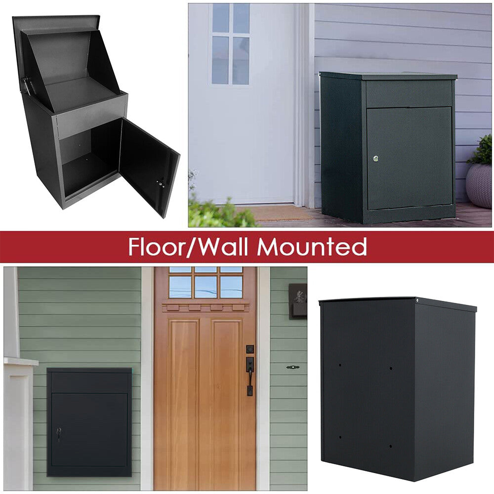 Post Storage Home Lockable Metal Parcel Delivery Secure Dropbox Outdoor Storage Letter P ...