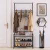 Hall Tree Shoe Bench for Entryway, 4-in-1 Coat Rack Storage Bench with 8 Hooks