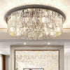 Round Crystal Chandelier Flush Mount LED Ceiling Light Fixture Lamp Color Adjust