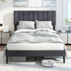 Double Size Linen Fabric Bed Frame-Grey