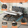Ottoman Storage Bed Frame with Hydraulic and Drawers 5 ft King Upholstered Bed