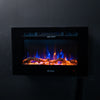 2026 TRUFLAME™ 26 INCH WIDE LED FLAMES BLACK GLASS WALL MOUNTED ELECTRIC FIRE