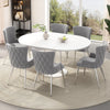 Velvet Dining Chairs Set of 4, Grey Chairs With Gold Metal Legs for Dining Room