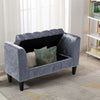 Modern Rolled Arm Bed End Bench Storage Box Footstool Bedroom Footrest Wood Legs