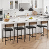 Bar Stool Set of 4 Upholstered Chair w/ Back Footrest for Island Dining kitchen