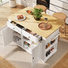 Mobile Storage Rolling Kitchen Island on Wheels Trolley Cart with Worktop, White