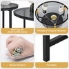 Nesting Coffee Table Set of 2 Living Room Round Stacking Side End Table Black