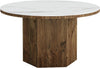 Round Coffee Table with Sintered Stone Top, 31.5-Inch White Circle Center Table