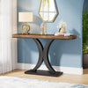 Industrial 100cm Console Table Narrow Entryway Foyer Table with Geometric Base
