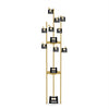 Metal Coat Rack Stand Hall Tree w/ 3-Tier Shelves 9 Hooks Marble Base Gold Frame