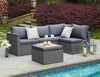 6 Seater Rattan Garden Corner Sofa Set Outdoor Furniture Grey Thick Cushions