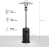 Outdoor Patio Heater 8.8KW Propane Gas Outdoor Heater Standing Wheels BIG HORN