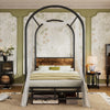 Canopy Bed Frame Metal 3ft Single Bed With Headboard & Heavy Duty Slat Support