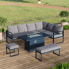 Patio Furniture Set with Fire Pit Table Sectional Sofa Set, Alu Conversation Set