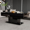 High Gloss Coffee Table with LED Light Living Room Cocktail Sofa Center Table