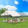 Metal Chicken Coop with Run Walk-in Poultry Cage Chicken Pen Duck Rabbit House
