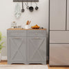 Tilt Out Trash Can Cabinet With Charging Station 2 Drawers Adjustable Grey