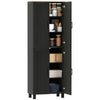 Modern Kitchen Cupboard Storage Cabinet with 6 Shelves, Black