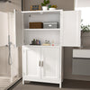 Kitchen Pantry Cupboard Freestanding Tall Storage Cabinet With 4 Door &4 Shelves