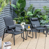 3PCS Patio Bistro Set Coffee Table and 2 Chair Conversation Furniture Black