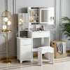 Dressing Table With Drawers Mirror Stool Set Makeup Desk Vanity Table Bedroom