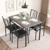 5-Pcs Dining Table Set w/ 4 Upholstered Chairs,Space-Saving Compact Design for 4