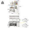 Multi-Purpose Kitchen Storage Cabinet w/ Cupboard Cabinets Drawers Shelves White