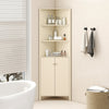 172CM Tall Corner Modern Corner Storage Cabinet with Shelves and Fluted Doors