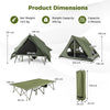 2-Person Green Camping Cot Tent Foldable Off-Ground Camping Combo