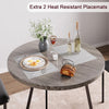 Dining Table for 2 – Round Kitchen Table with Metal Frame & Space Saving Design