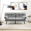 2 Seat Memory Foam Sleeper Couch Convertible Loveseat Sofa Bed Grey