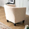 Tub Arm Chair Cream Velvet Luxury Statement Rivet Comfy Accent Armchair