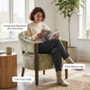 Accent Chair, Upholstered Armchair with Solid Wood Legs, Light Brown