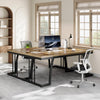 160 cm Executive Desk, Large Office Computer Desk Writing Desk with Metal Frame