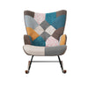 ROCKING CHAIR FOR NURSERY PATCHWORK ACCENT CHAIR WITH SOFT LUMBAR AND FOOTSTOOL