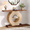 Console Table with Storage, Entryway Sofa Table with Circle Base for Hallway