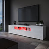 High Gloss 200cm White TV Stand Cabinet Unit Doors Storage with RGB LED Cupboard