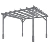 3 x 3 m Wooden Pergola Kit, Garden Gazebo Shelter for Climbing Vines, Dark Brown