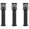 Outdoor Floor Lamps with Sensors 3pcs Black 60 cm Stainless Steel