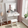LED Light Vanity Dressing Table Set Bedroom Makeup Desk With Mirror Drawer Stool