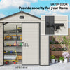 8 x 6ft Garden Shed Storage w/ Foundation Kit, Vents, Cream White