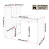 Computer Desk Office Study Desk with Storage Shelf Home Office Desk White