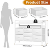 Chest of Drawers Bedroom, Fabric Dresser with 7 Drawers, Storage Dresser with 2